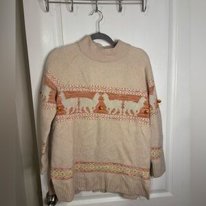 Anthropology Llama sweater